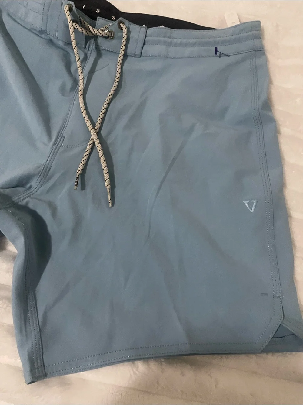 Vissla Pale Blue Elastic-Waist Swim Shorts